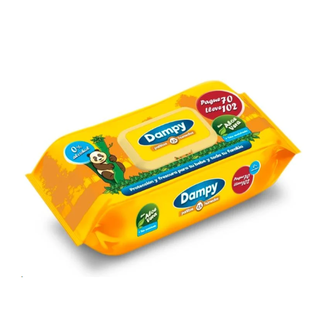 PAÑITOS DAMPY AMARILLO X 102