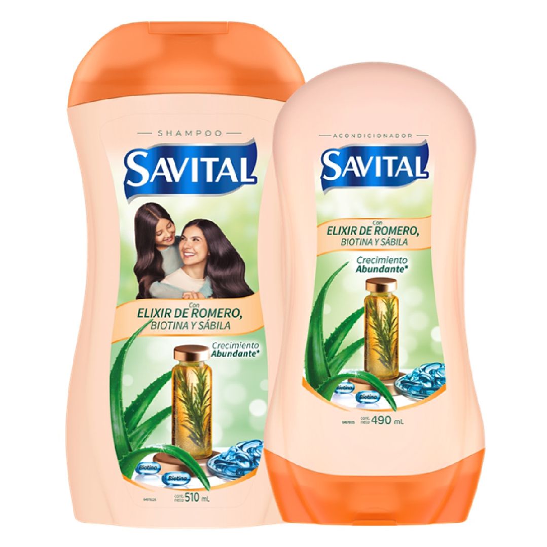 SH SAVITAL X 510ML + ACOND X 490ML OFERTA X 2 ELIXIR DE ROMERO