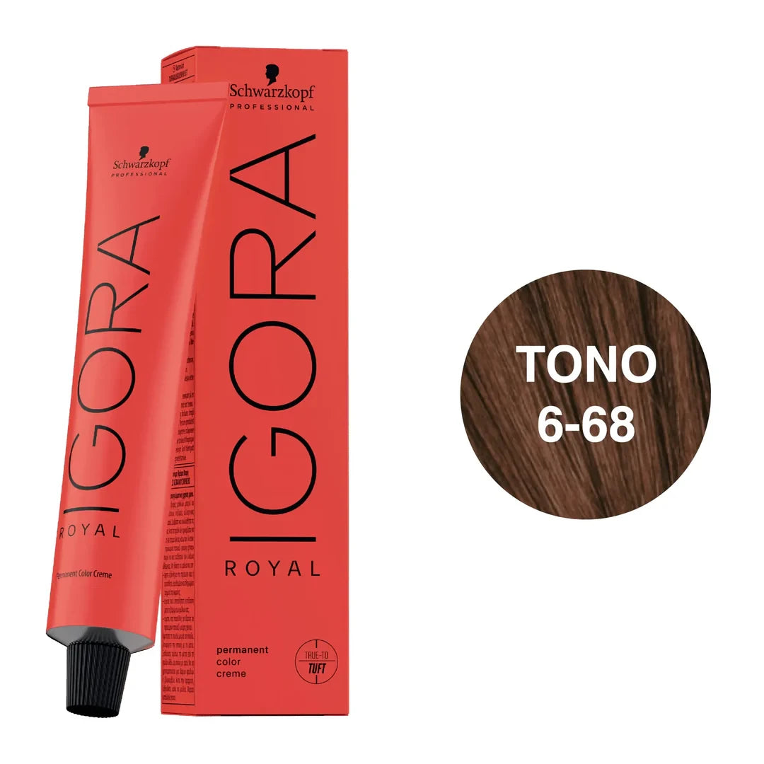 TINTURA IGORA ROYAL RUBIO OSCURO CHOCOLATE ROJO 6-68