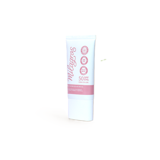 BLOQUEADOR FACIAL MILAGROS 50 FPS CON COLOR X 40 ml