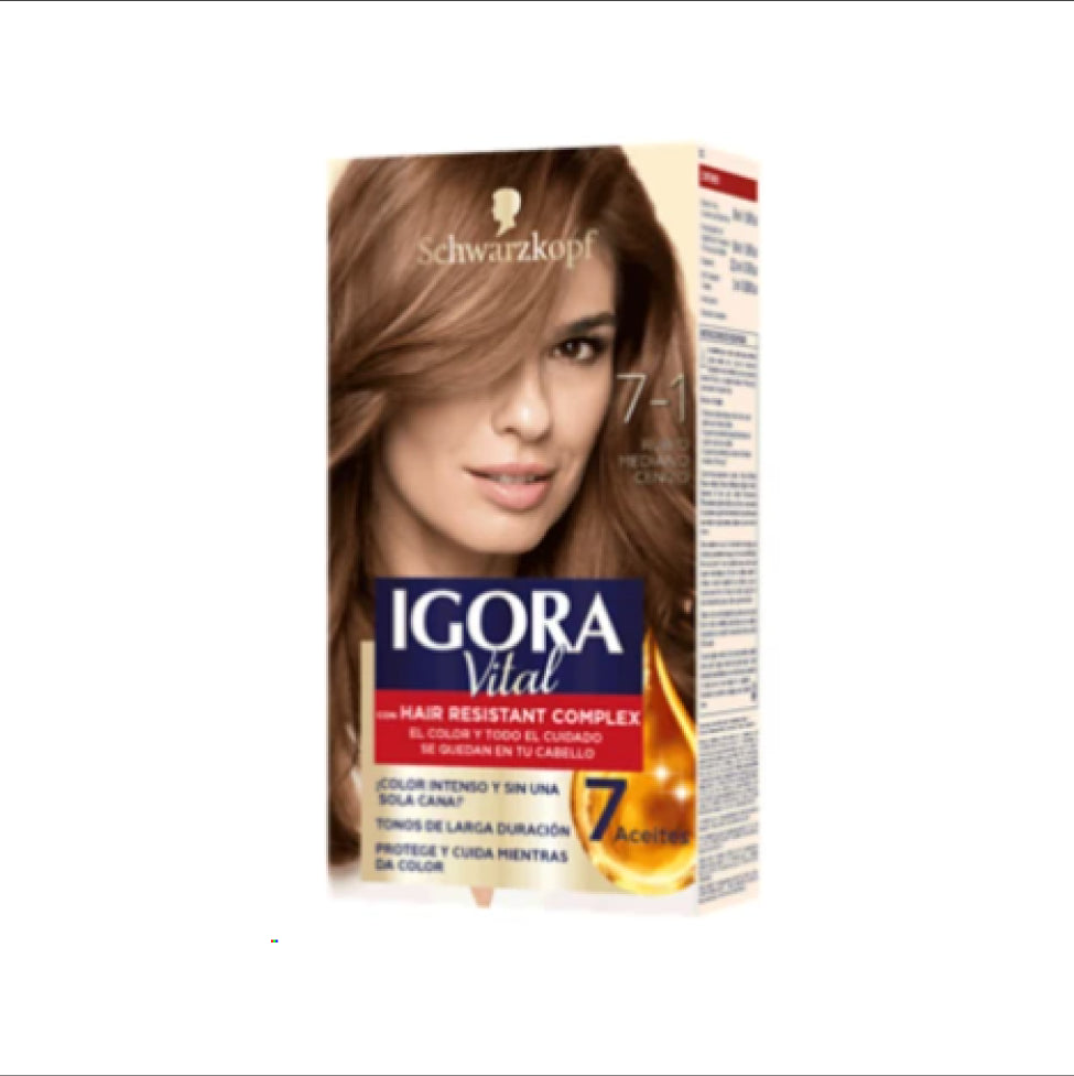 TINTURA RUBIO MEDIANO CENIZO 7-1 IGORA