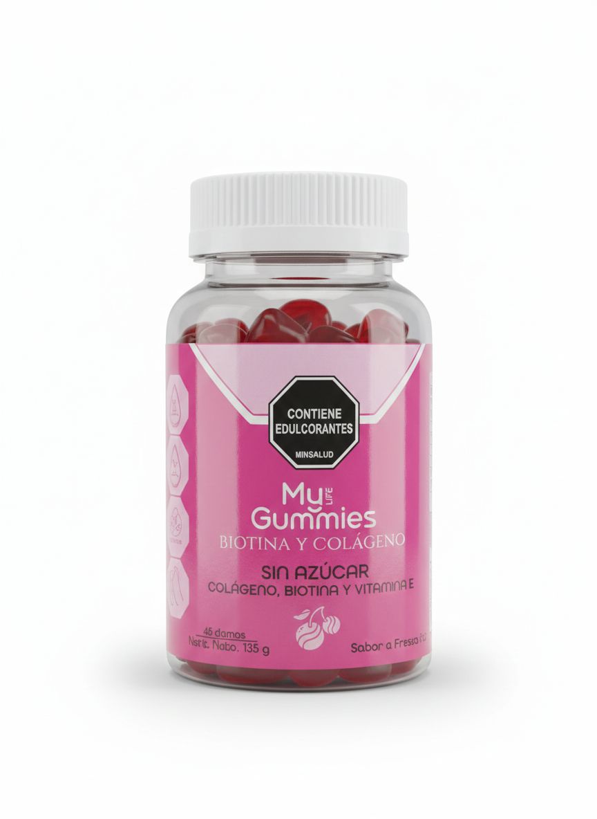 VITAMINA EN GOMA MY GUMMIES FRUTOS ROJOS Y COLAGENO X 45 UN