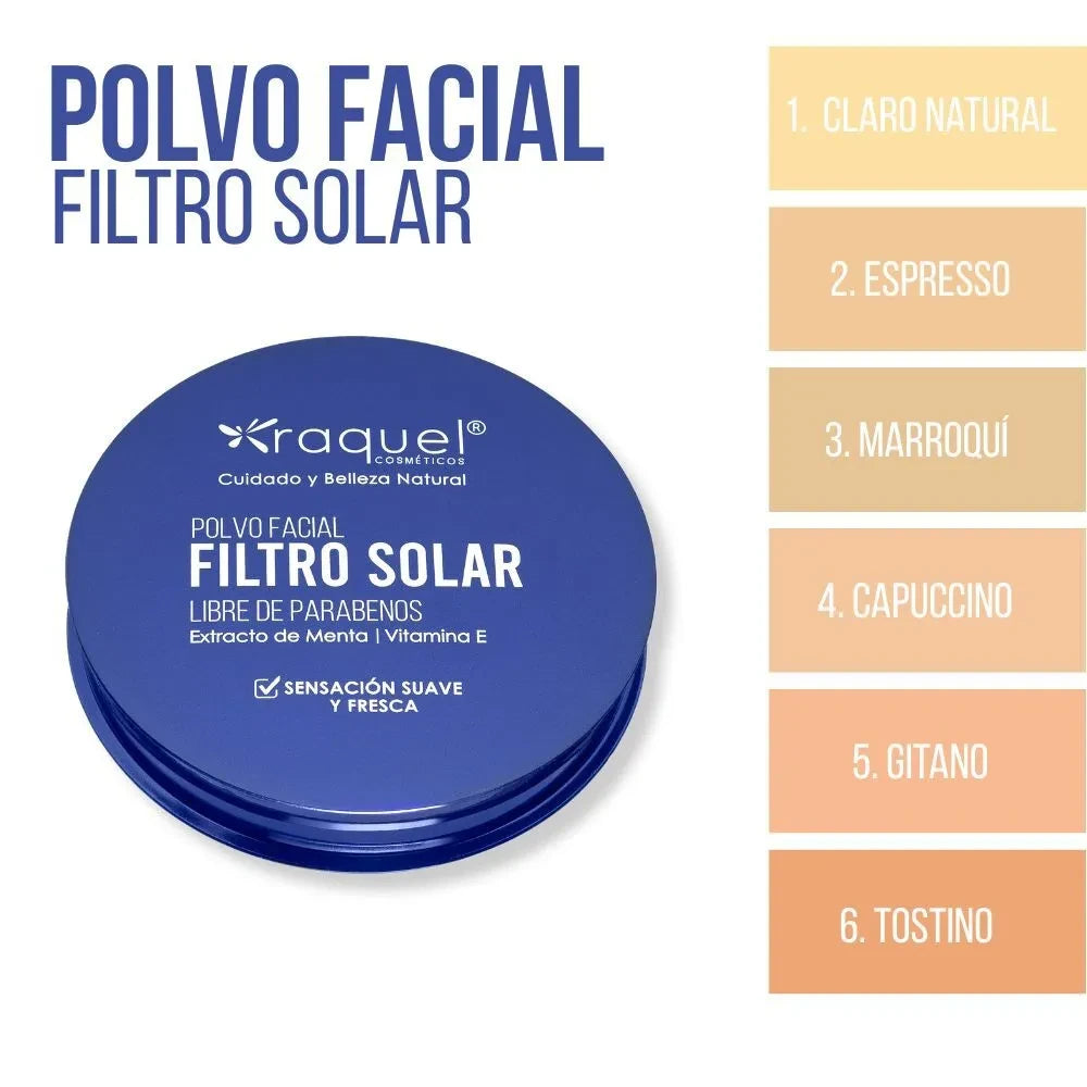 POLVO RAQUEL FILTRO SOLAR TONO 06 TOSTINO