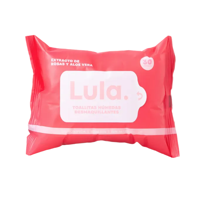 TOALLITAS DESMAQUILLADORA LULA ROSAS Y ALOE