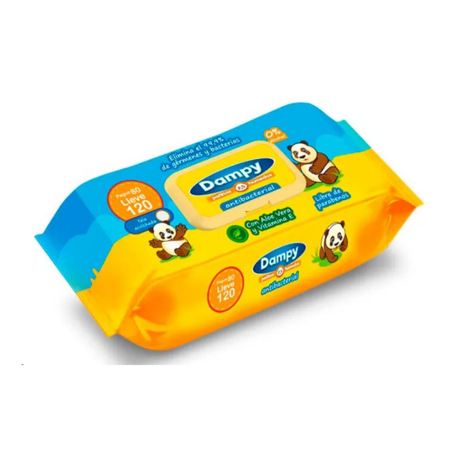PAÑITOS DAMPY AMARILLO X 120
