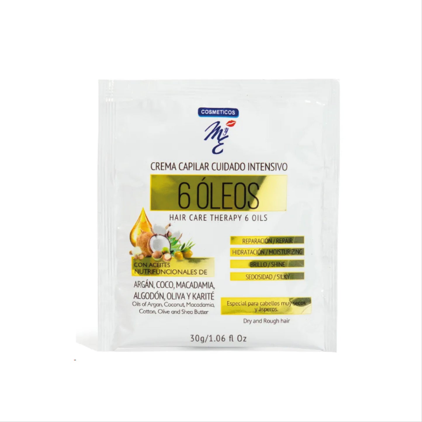 CREMA CAPILAR 6 OLEOS HIDRONUTRITIVO SOBRE X 30 ml