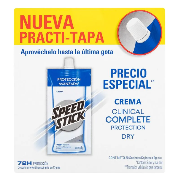 DESODORANTE SPEED STICK X 20 SOBRE CLINICAL X 9 g