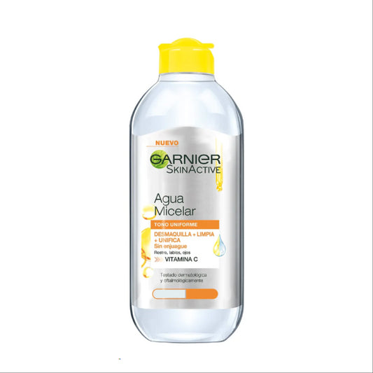 AGUA MICELAR  GARNIER VITAMINA C X 100 tapa amarilla
