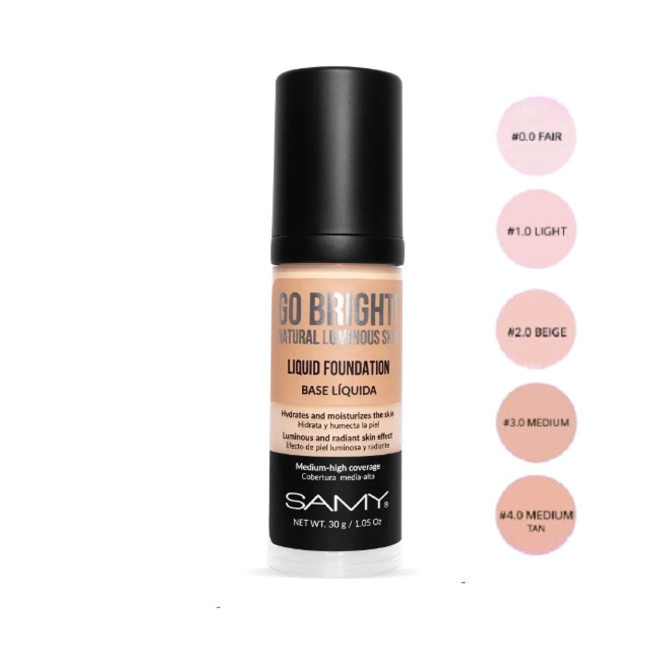 BASE LIQUIDA MEDIUM TAN SAMY GO BRIGHT 30 gms