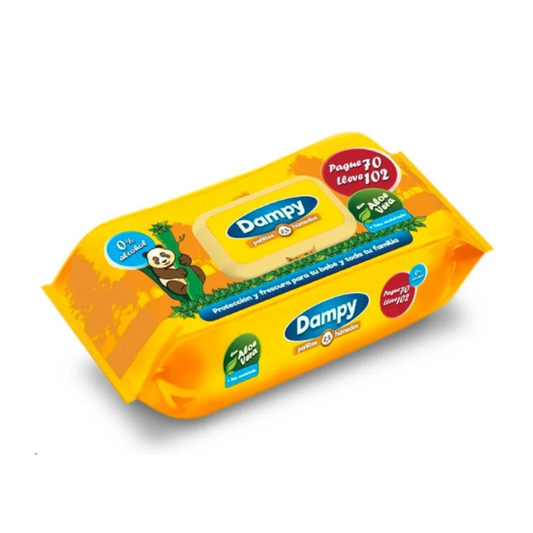 PAÑITOS DAMPY AMARILLO X 102