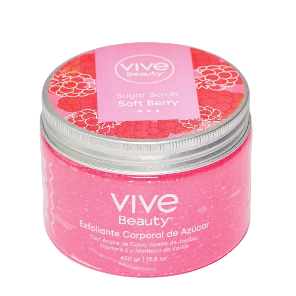 EXFOLIANTE VIVE BEAUTY CORPORAL DE AZUCAR X 450 ml - SOFT BERRY