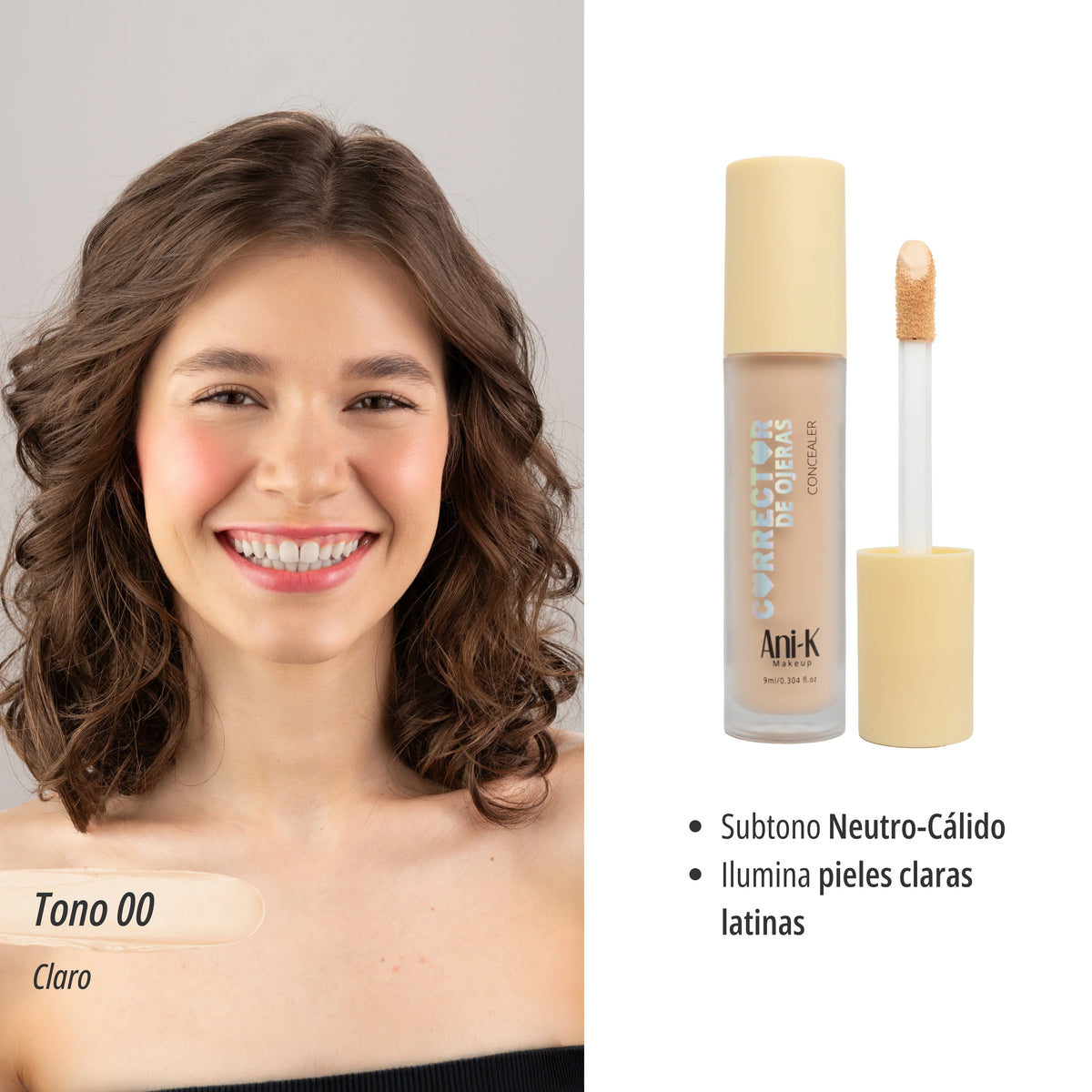 CORRECTOR LIQUIDO ANIK CONCEALER TONO 00 SNOW X 9 ml