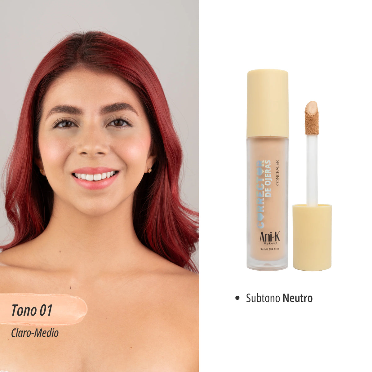 CORRECTOR LIQUIDO ANIK CONCEALER TONO 01 BONE X 9 ml