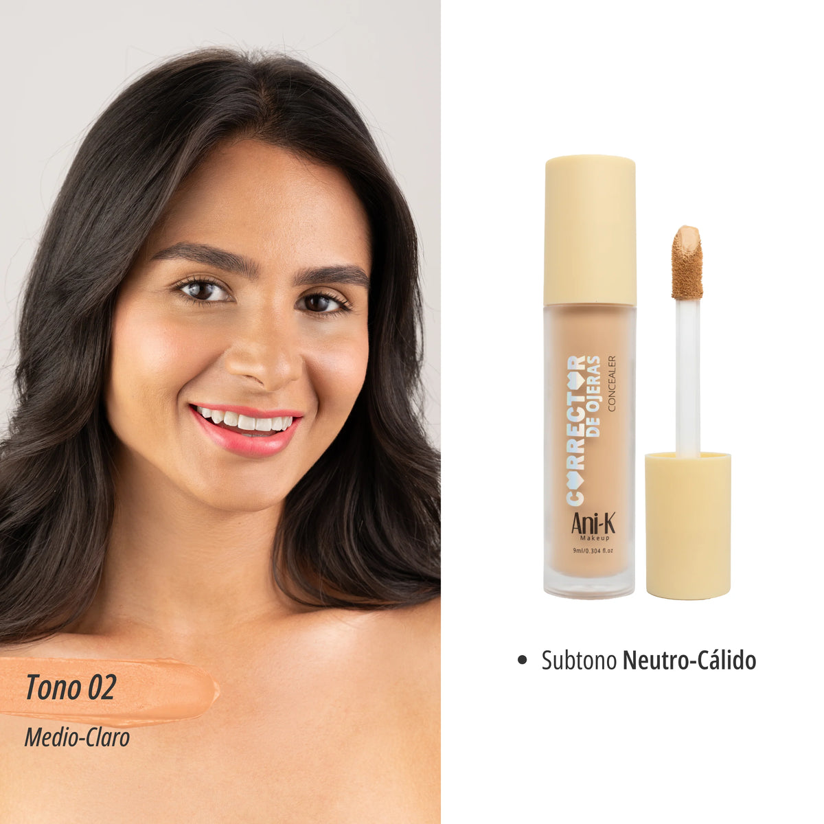 CORRECTOR LIQUIDO ANIK CONCEALER TONO 02 RADIANT X 9 ml