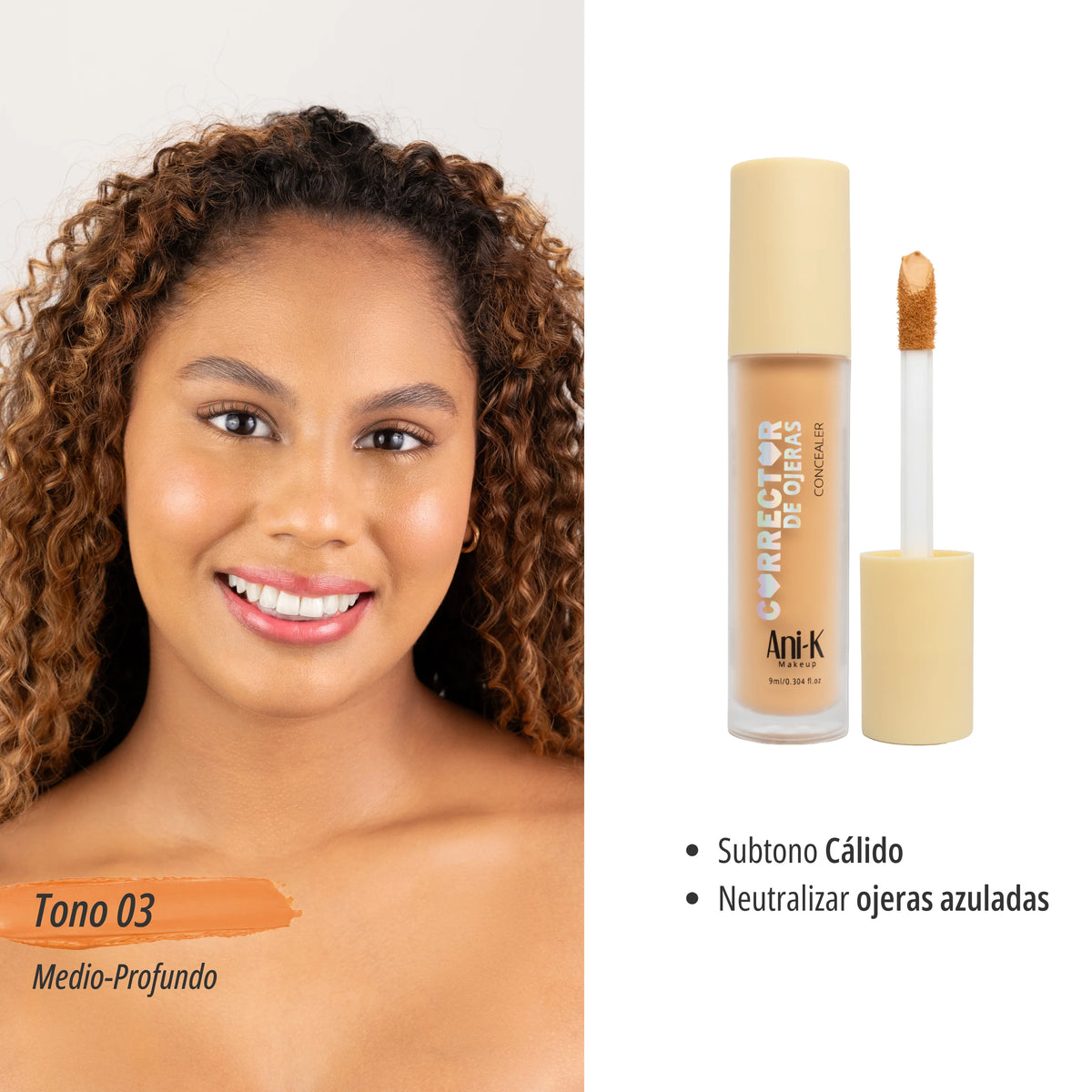 CORRECTOR LIQUIDO ANIK CONCEALER TONO 03 HONEY X 9 ml