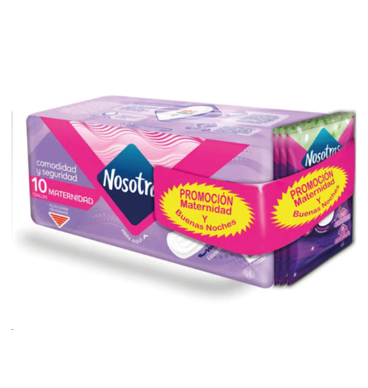 TOALLA NOSOTRAS MATERNA x10 + 3 buenas noches