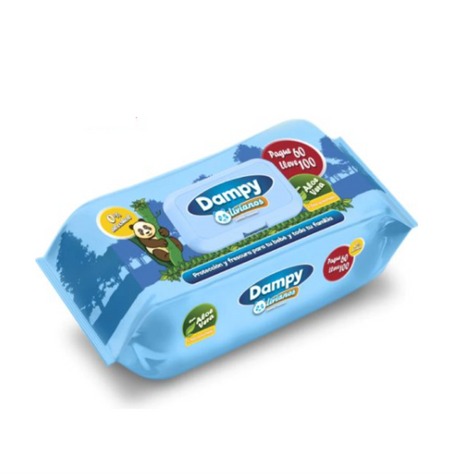 PAÑITOS DAMPY AZUL X 100
