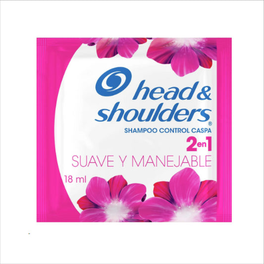SHAMPOO HEADE SHOULDERS DISPLEY SUAVE Y MANEJABLE 24 UN X 18 ML