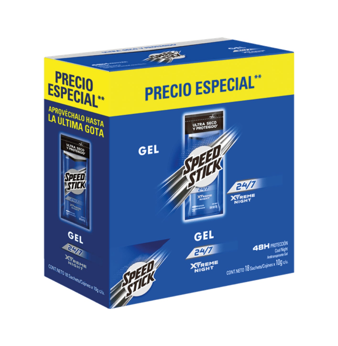 DESODORANTE SPEED STICK X 18 SOBRE GEL  X 10 g