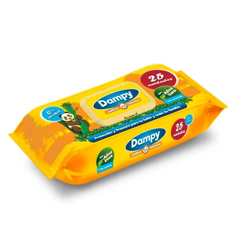 PAÑITOS DAMPY AMARILLO X 25
