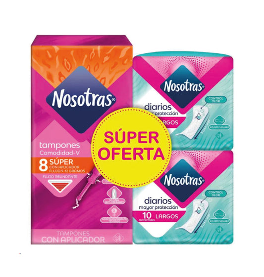 TAMPON NOSOTRAS CON APLICADOR SUPER X 8 + 20 PROTE LAR