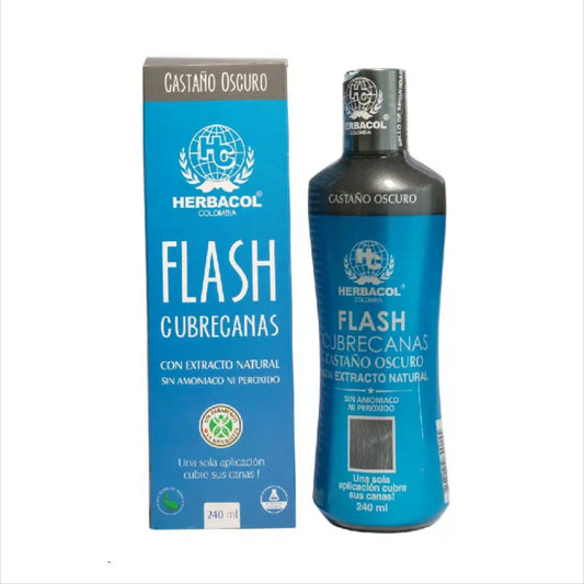 FLASH CASTAÑO OSCURO CUBRE CANAS HERBACOL X 240 ml