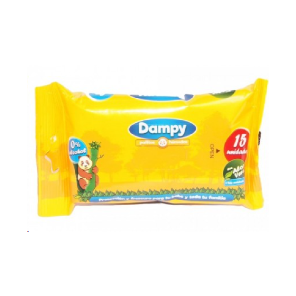 PAÑITOS DAMPY AMARILLO X 15