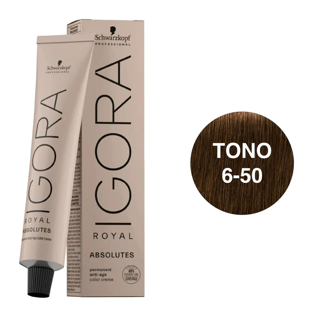 TINTURA IGORA ROYAL ABSOLUTES RUBIO OSCURO DORADO NATURAL 6-50
