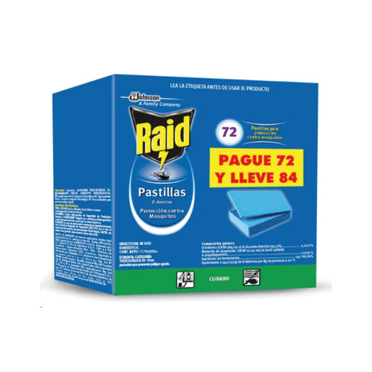 RAID PASTILLAS X PAGUE 72 LLEVE 84 CAJA