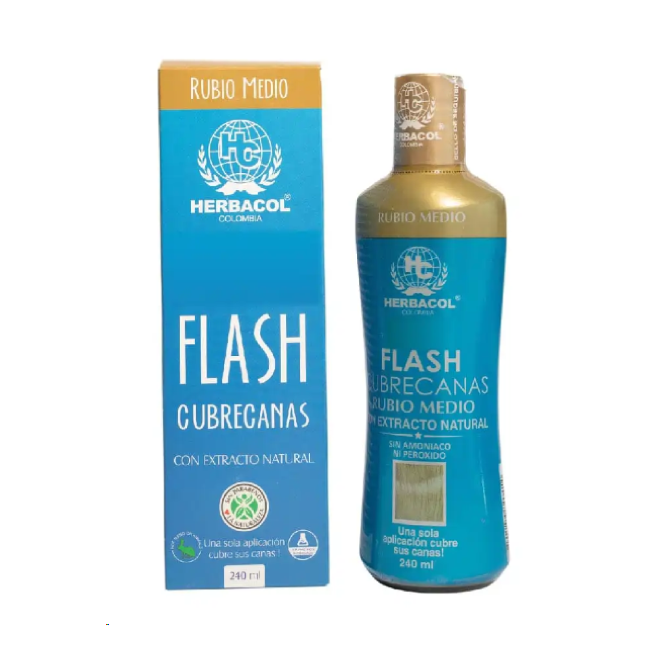 FLASH RUBIO MEDIO CUBRE CANAS HERBACOL X 240 ml