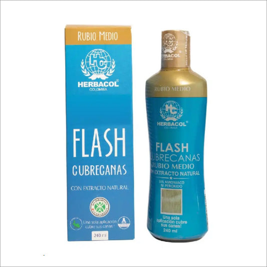 FLASH RUBIO MEDIO CUBRE CANAS HERBACOL X 240 ml