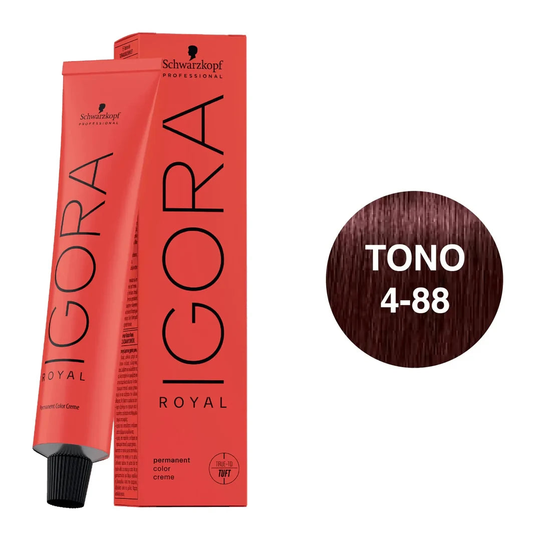 TINTURA IGORA ROYAL CASTAÑO MEDIO ROJO INTENSO 4-88